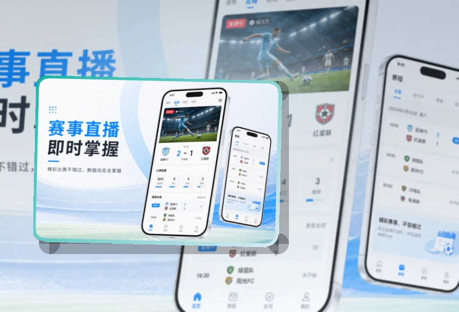 斜切下载区 · 官方移动入口 · 赛况信息集中呈现界面展示